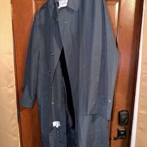 Towne XL Men's Dark Navy Single-Breasted Trench Coat. (034)